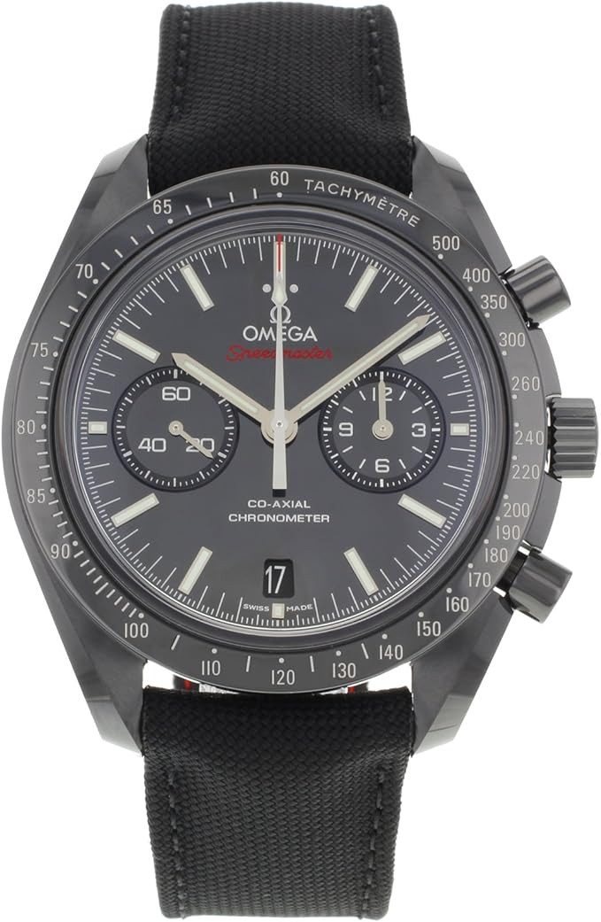 Omega Ultraman Series Coaxial Chronograph "Dark Side of the Moon" Black Dial Black Fabric Strap Men's Watch 31192445101003
