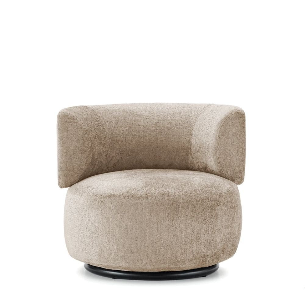 Kartell K-Wait chenille fabric armchair-Kartell chenille DA beige
