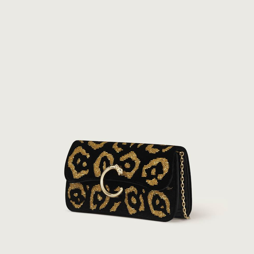 Panthère C series mini handbag black fabric