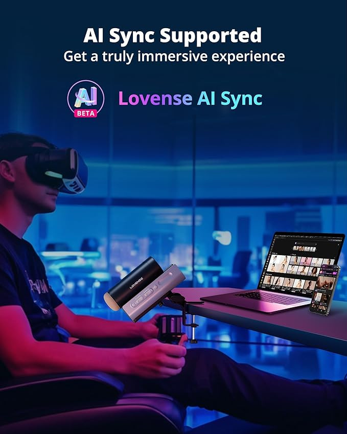 LOVENSE Solace Pro Automatic Male Masturbators, App Remote Control Pocket Pussy Thrusting Blowjob Sex Toys - Machines & Devices for Men Pleasure Adjustable Male Stroker with Immersive AI/VR Experience