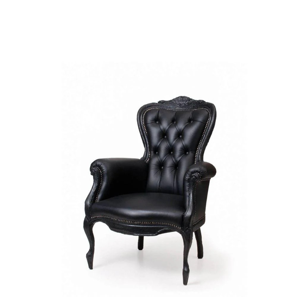 Moooi smoke burning wood armchair