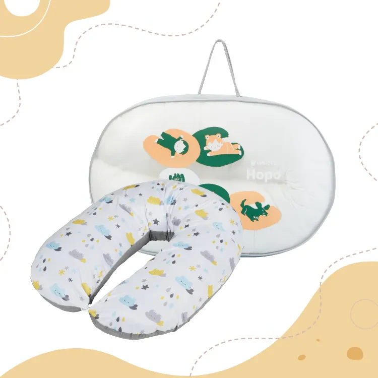 [unilove】Hopo multifunctional pregnant and feeding pillow-bamboo fiber cooling series (pillowcase+pillow core) | Moon pillow, pregnant woman pillow, baby sofa