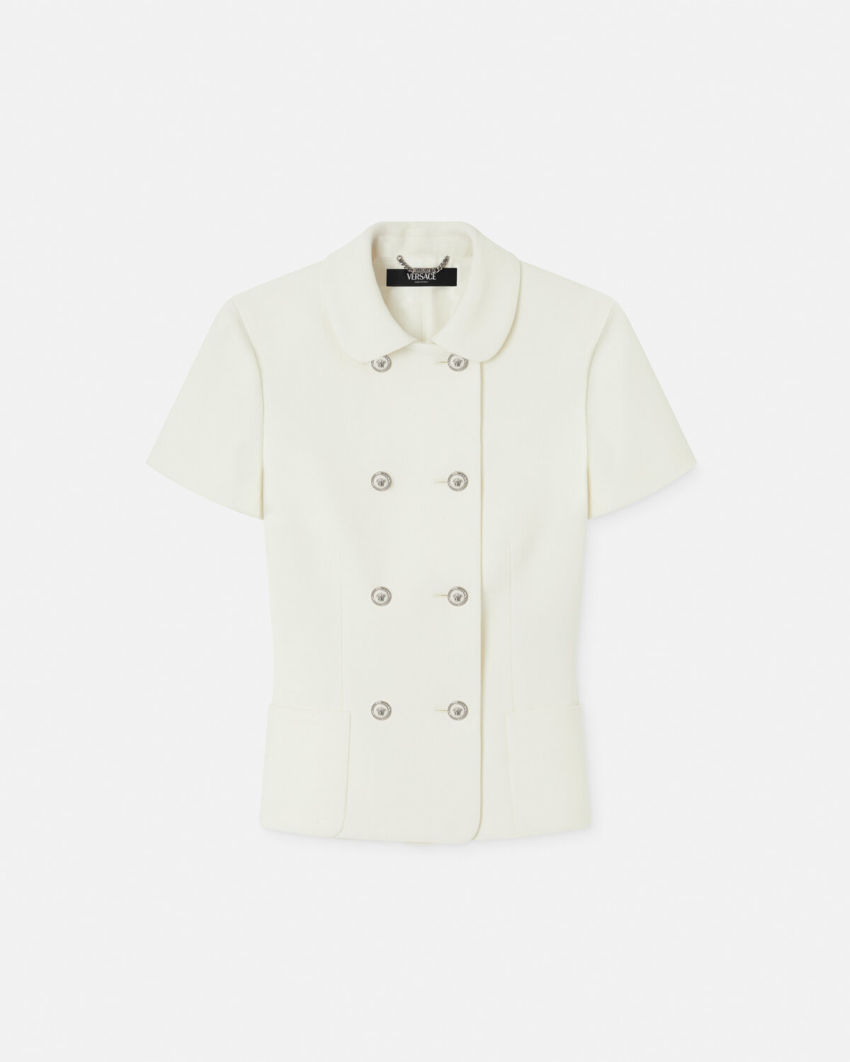 Double wool crepe slim jacket